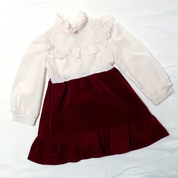 Bonnie Jean | Dresses | Vintage Christmas Holiday Dress Girls 56 Velvet  Skirt | Poshmark